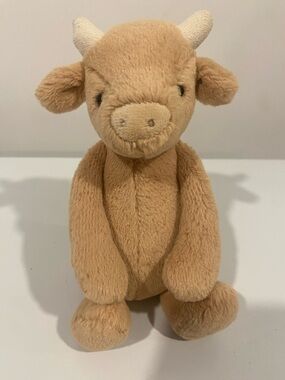Jellycat London Bashful Cow Tan Plush Toy Preowned Rare Hard To Find Retired